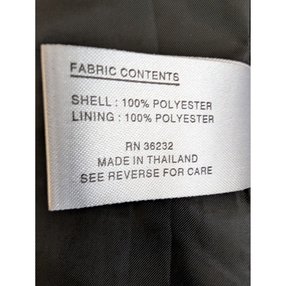 Gallery Woman Black Longline Trench Coat Collared Button Front Plus Size 3X - Picture 4 of 11